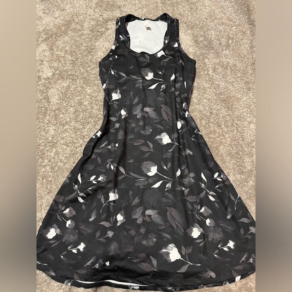 Elegant Black Floral Women's Active Dress